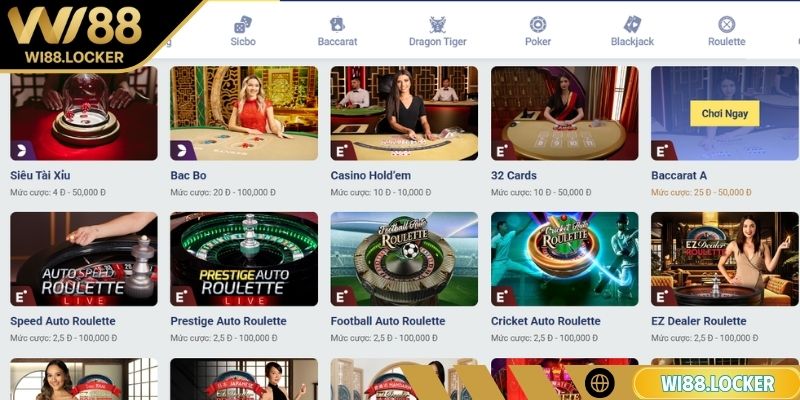 Casino WI88 và những thông tin về sảnh cược